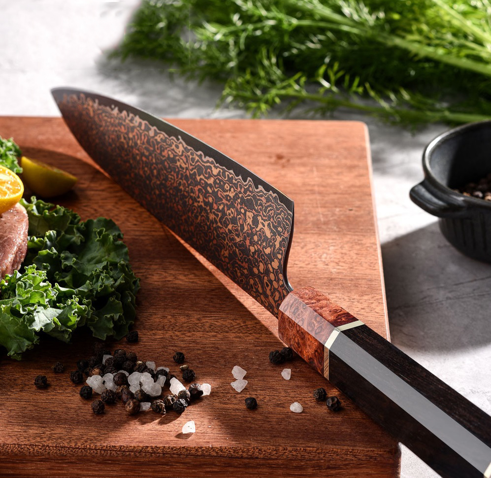 Damaškový kompozit Cu Copper nůž 8 04